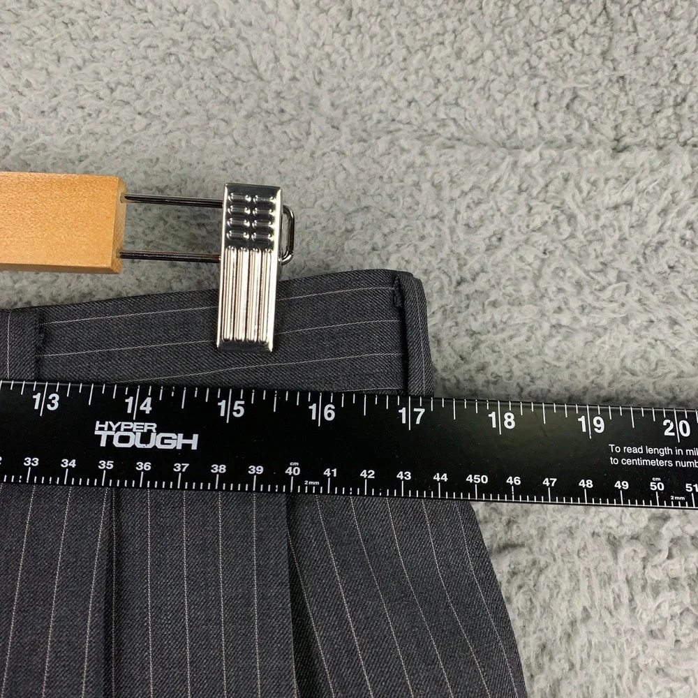 Ralph Ralph Lauren 2 Piece Suit 42L Grey Pinstripe Wool Pleated Pants 34x30.5